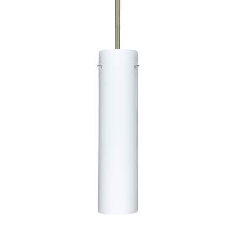 Besa Lighting Stilo 16 Stem Pendant, Opal Matte, Satin Nickel Finish, 1x100W Incandescent 1TT-722407-SN